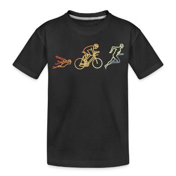 Triathlet Vintage Stil - Kinder Premium Bio T-Shirt - Schwarz - Vorne