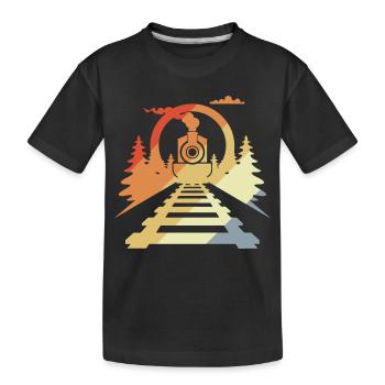 Style rétro ferroviaire - T-shirt bio Premium Enfant - noir - Devant