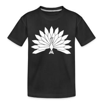 Der weiße Pfau - Kinder Premium Bio T-Shirt - Schwarz - Vorne
