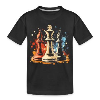 Chess Bishop and King Graffiti - Kids' Premium Organic T-Shirt - black - Front