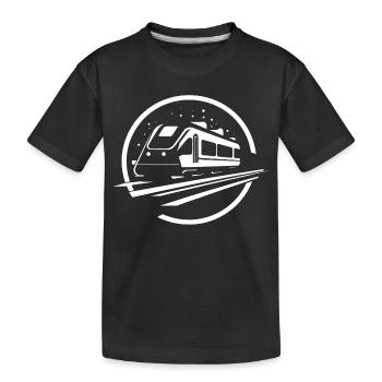 Train Graphics - Kids' Premium Organic T-Shirt - black - Front