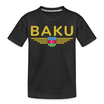 Baku T-Shirt – For fans of the capital - Kids' Premium Organic T-Shirt - black - Front