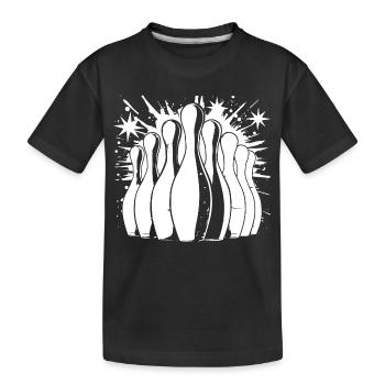 Bowling - Kids' Premium Organic T-Shirt - black - Front