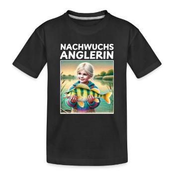 Progéniture Angerin - Cadeau Naissance Club de Pêche - T-shirt bio Premium Enfant - noir - Devant