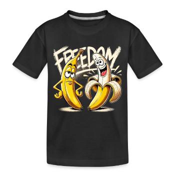 Cadeau banane liberté - T-shirt bio Premium Enfant - noir - Devant