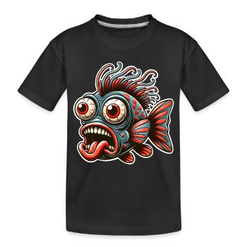 Fish Crazy - Kids' Premium Organic T-Shirt - black - Front