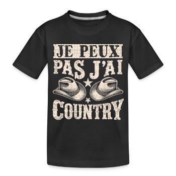 Je Peux Pas J'ai Country ,Vintage Humour Country - T-shirt bio Premium Enfant - noir - Devant