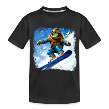 Snowboard Caméléon - T-shirt bio Premium Enfant - noir - Devant