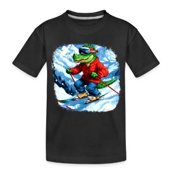 Skieur crocodile - T-shirt bio Premium Enfant - noir - Devant