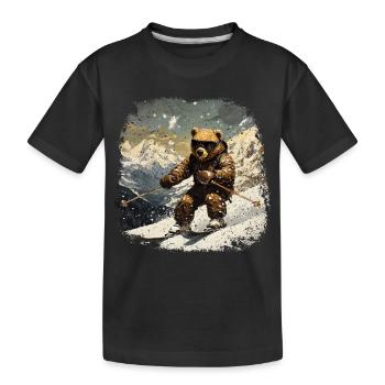 Ski d’ours - T-shirt bio Premium Enfant - noir - Devant
