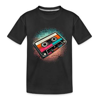 Cassette compacte cassette cassette des années 90 cadeau - T-shirt bio Premium Enfant - noir - Devant