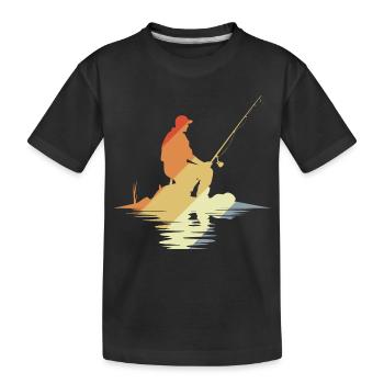 Look vintage de pêcheur - T-shirt bio Premium Enfant - noir - Devant
