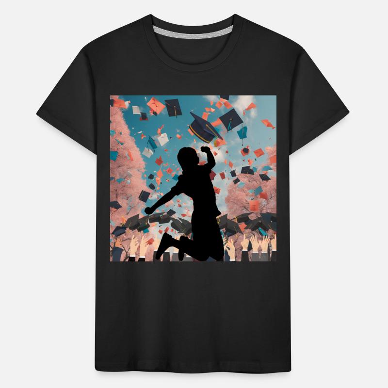Absolvent*innen - endlich Abschluss Freudensprung Kinder Premium Bio T-Shirt