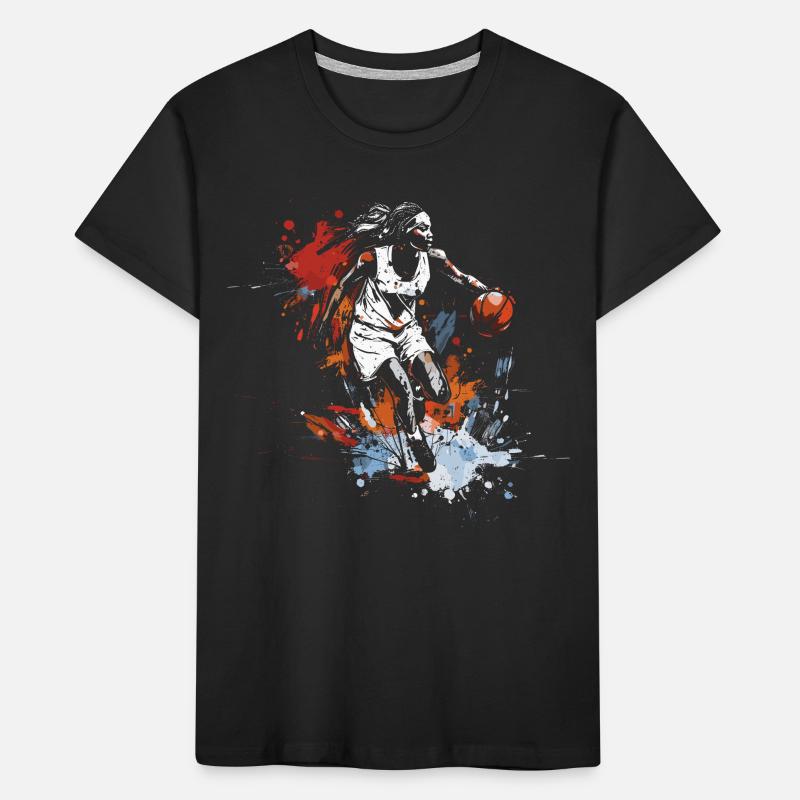 Graffiti d’une joueuse de basket-ball T-shirt bio Premium Enfant