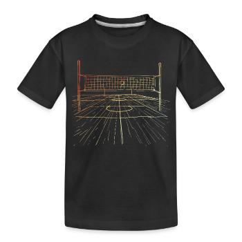 Retro volleyball court - Kids' Premium Organic T-Shirt - black - Front