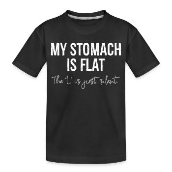 Mein Bauch ist flach - Kinder Premium Bio T-Shirt - Schwarz - Vorne