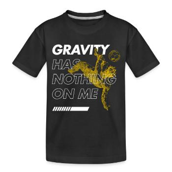 Gravity-free overhead kick – football fever - Kids' Premium Organic T-Shirt - black - Front
