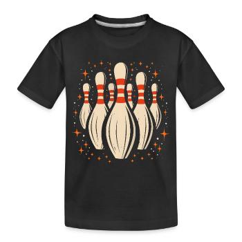 Cartoon Bowling Pins - Kids' Premium Organic T-Shirt - black - Front