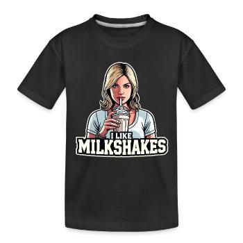 Milchshake blonde Frau Blondine Geschenk - Kinder Premium Bio T-Shirt - Schwarz - Vorne