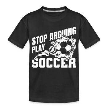 Arrêtez de vous disputer lors du match de football - T-shirt bio Premium Enfant - noir - Devant