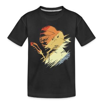 Retro Lacrosse Player - Kids' Premium Organic T-Shirt - black - Front