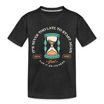Neustart – Sanduhr der zweiten Chancen - Kinder Premium Bio T-Shirt - Schwarz - Vorne
