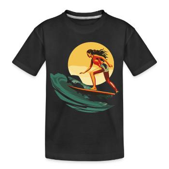 Surfer - Kids' Premium Organic T-Shirt - black - Front