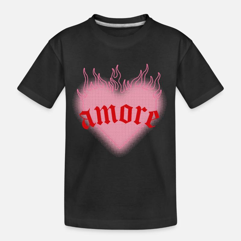 Burning love - Kids' Premium Organic T-Shirt - black