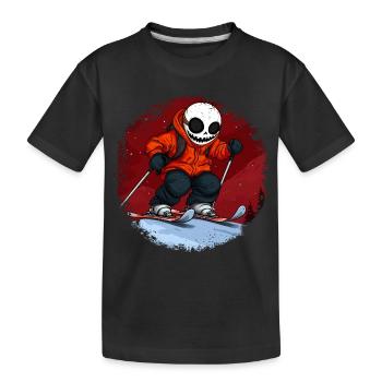 Crâne de skieurs - T-shirt bio Premium Enfant - noir - Devant