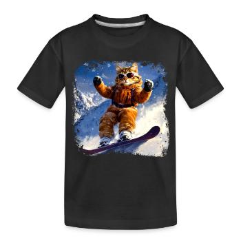 Planche à neige pour chat - T-shirt bio Premium Enfant - noir - Devant