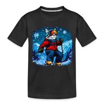 Cat Skis - T-shirt bio Premium Enfant - noir - Devant