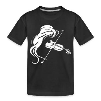 Fiddle Girl Drawing - Kids' Premium Organic T-Shirt - black - Front