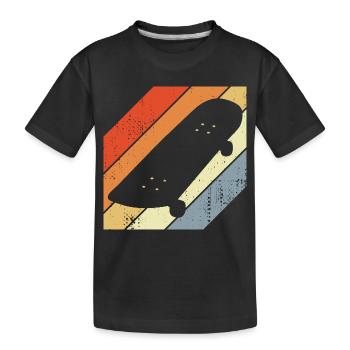 Skateboard Skizze - Kinder Premium Bio T-Shirt - Schwarz - Vorne