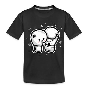 Boxhandschuhe - Kinder Premium Bio T-Shirt - Schwarz - Vorne