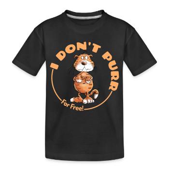 , je ne ronronne pas, chat disant chats - T-shirt bio Premium Enfant - noir - Devant