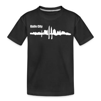 Messer Stadt - Kinder Premium Bio T-Shirt - Schwarz - Vorne