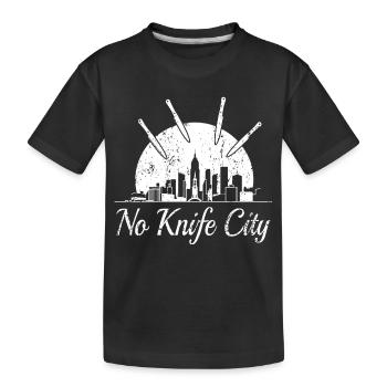 No knife city, - Kids' Premium Organic T-Shirt - black - Front
