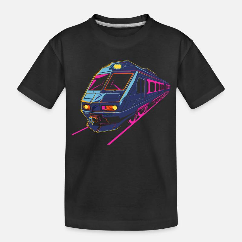 Train Rétro - T-shirt bio Premium Enfant - noir