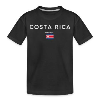 Costa Rica Flagge, Costa Rica Stolz - Kinder Premium Bio T-Shirt - Schwarz - Vorne