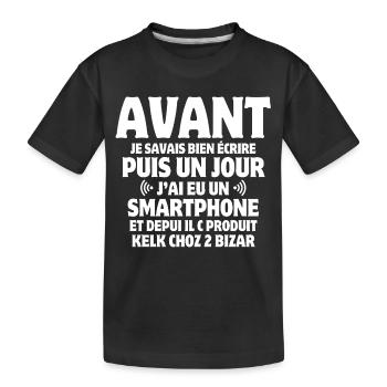 Telefon, SMS, Mobiltelefon - Kinder Premium Bio T-Shirt - Schwarz - Vorne