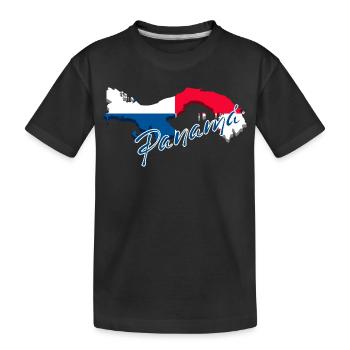 Drapeau du Panama, carte drapeau du Panama - T-shirt bio Premium Enfant - noir - Devant