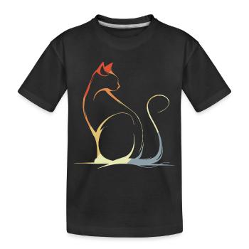 Cat Drawing Vintage - Kids' Premium Organic T-Shirt - black - Front