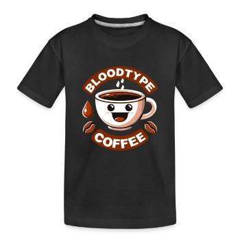 Groupe sanguin café dessin animé cadeau - T-shirt bio Premium Enfant - noir - Devant