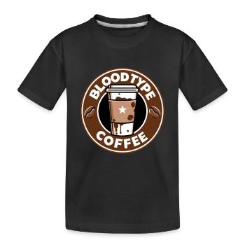 Groupe sanguin café dessin animé cadeau - T-shirt bio Premium Enfant - noir - Devant