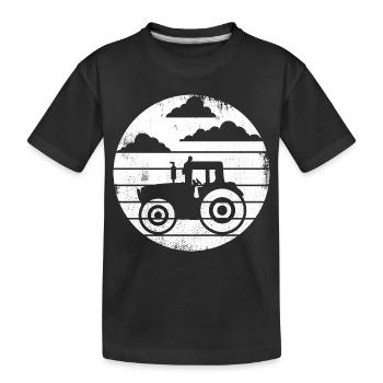 Tractor - Kids' Premium Organic T-Shirt - black - Front