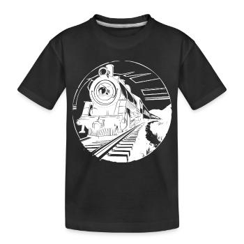 Railway Graphic - Kids' Premium Organic T-Shirt - black - Front