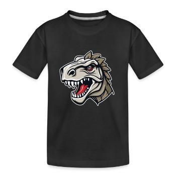 Der Kopf eines gefährlich aussehenden Dinosauriers - Kinder Premium Bio T-Shirt - Schwarz - Vorne
