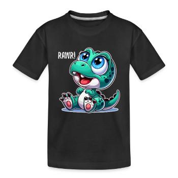 T-Rex Baby Dino Babydino Dinobaby Geschenk - Kinder Premium Bio T-Shirt - Schwarz - Vorne