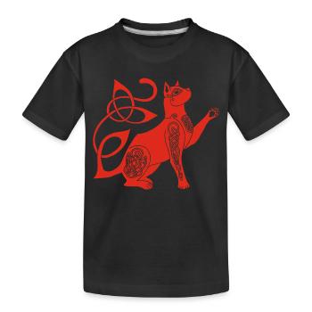 Chat rouge celte - T-shirt bio Premium Enfant - noir - Devant