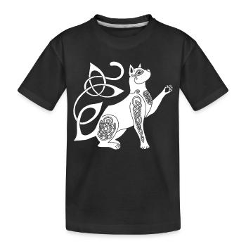 Chat blanc celte - T-shirt bio Premium Enfant - noir - Devant